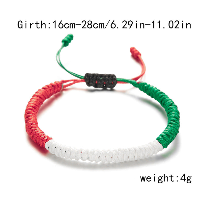 Green Color Matching Couple Female Hand-woven Israel Pakistan Bracelets