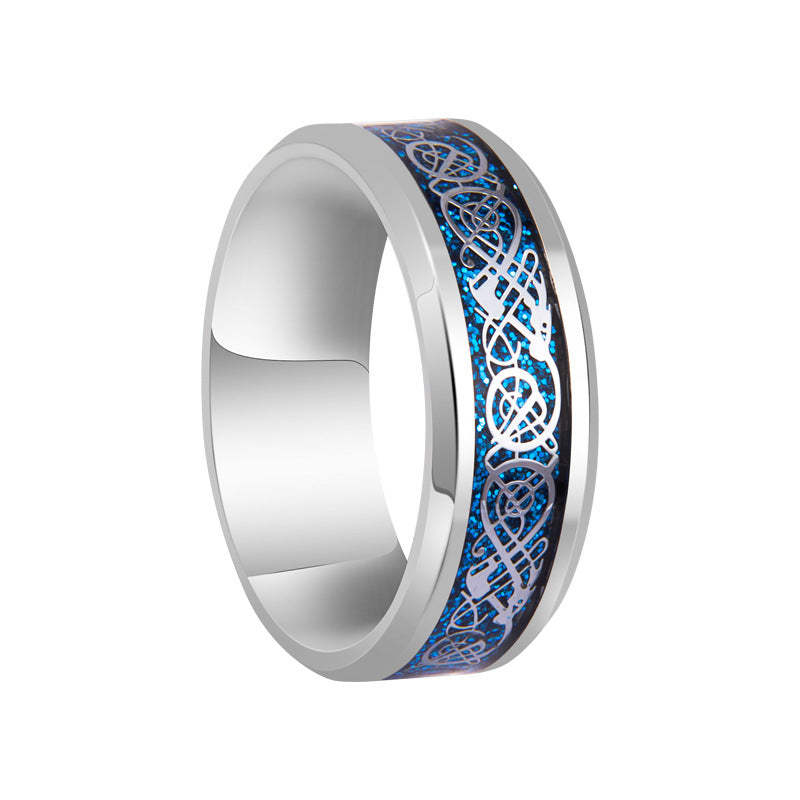 Men's Elegant Dragon Pattern Xi For Rings