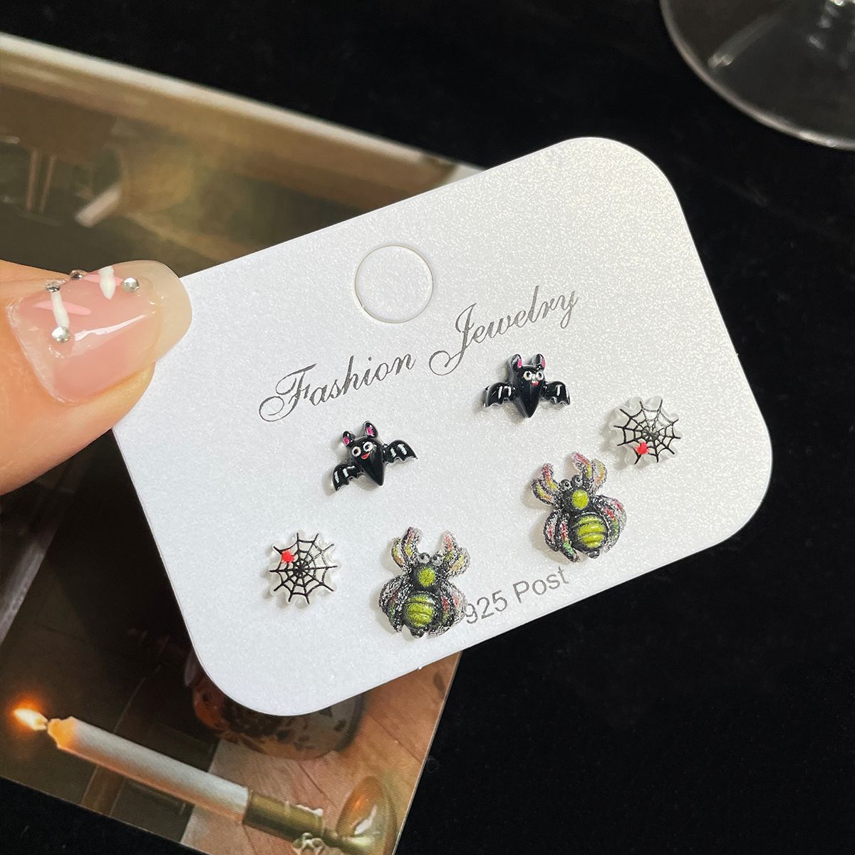 Halloween Monster Earings Set Sier Needle Earrings