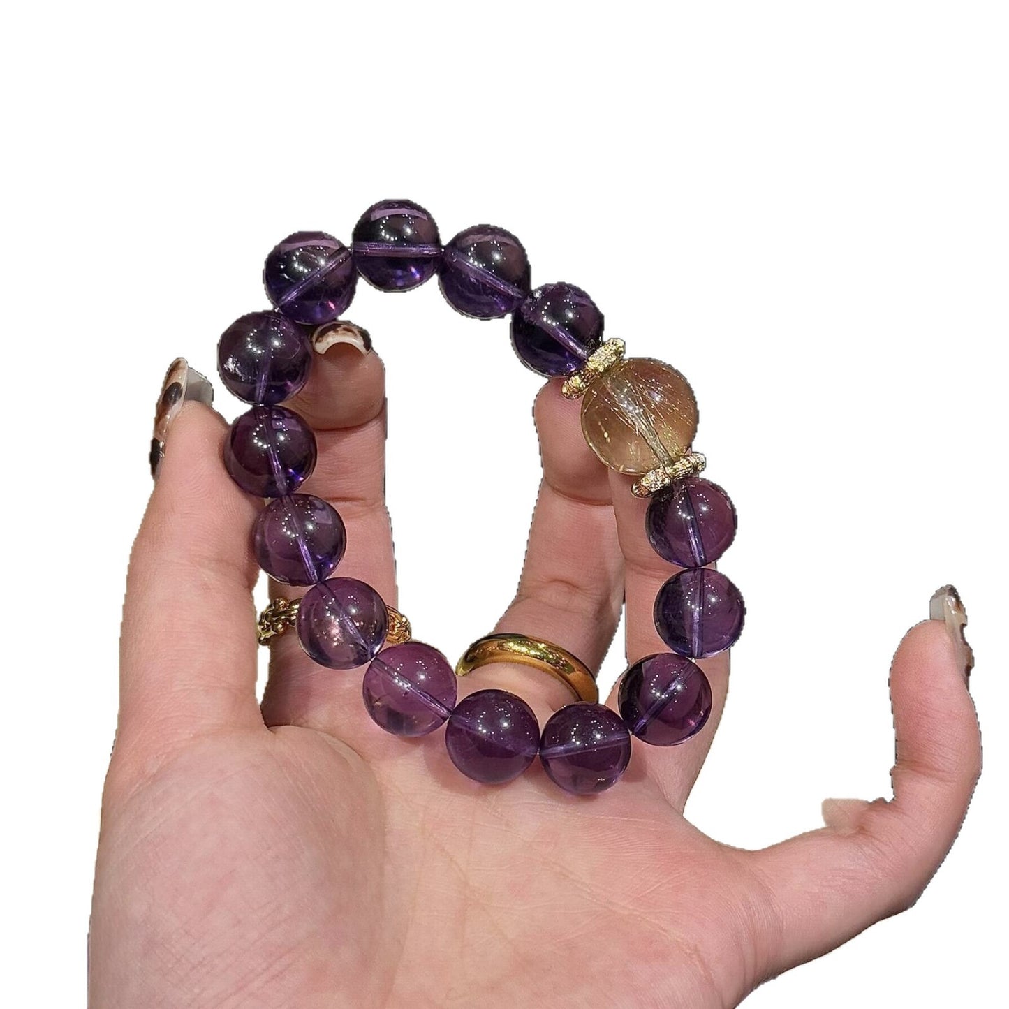 Women's Imitation Natural Uruguay Amethyst Light Luxury High-grade Bracelet