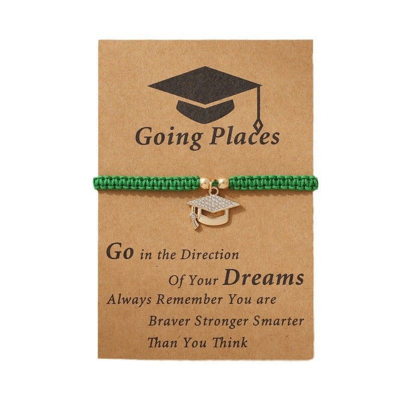 Simple Fashion Alloy Diamond Doctorial Hat Bracelets