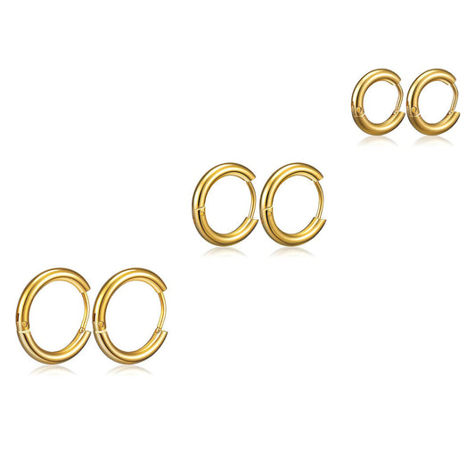 Stainless Steel Round French High-grade Titanium Earrings