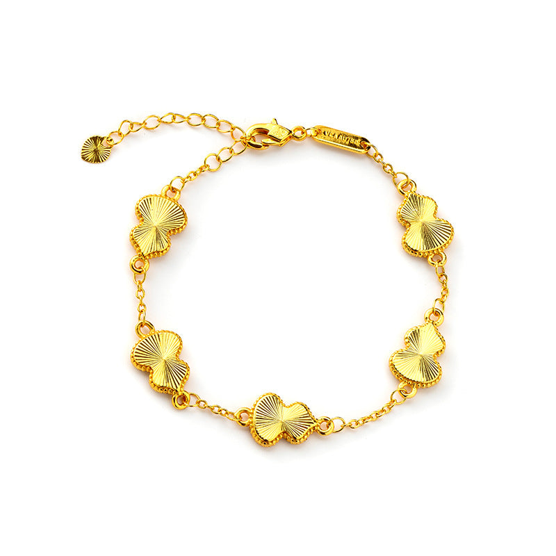 Laser Jewelry Gourd Butterfly Graceful Placer Gold Female Bracelets
