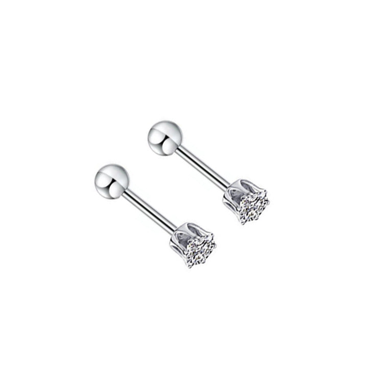 Pure Ear Korean Style Niche Screw Sleeping No Earrings