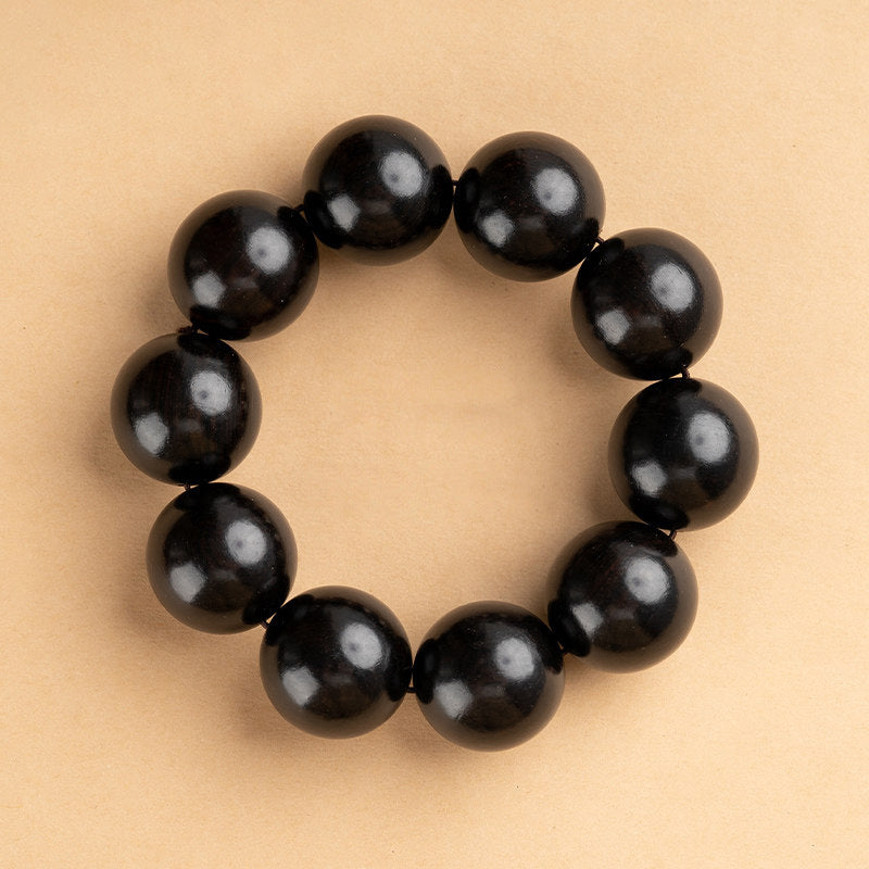 Women's & Men's Black Purple Sandalwood Rosary Small Hole Bracelet
