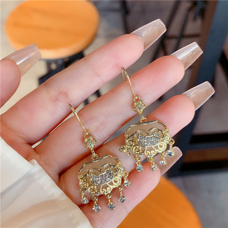 Women's National Fashion Cheongsam Elegant Bamboo Fan Earrings