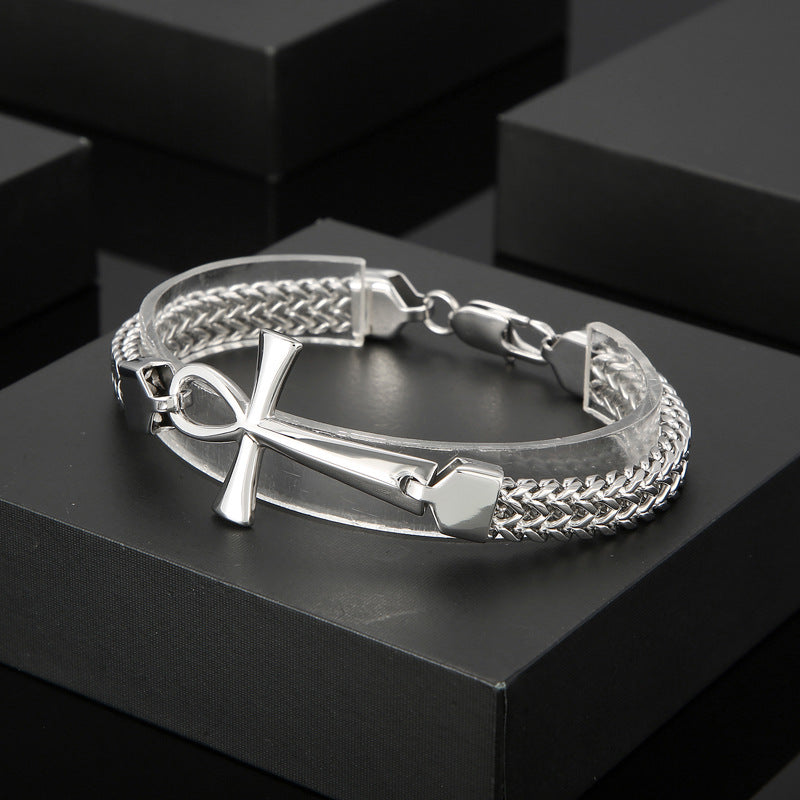 Men's Double Row Woven Chain Vintage Personality Stitching Bracelets