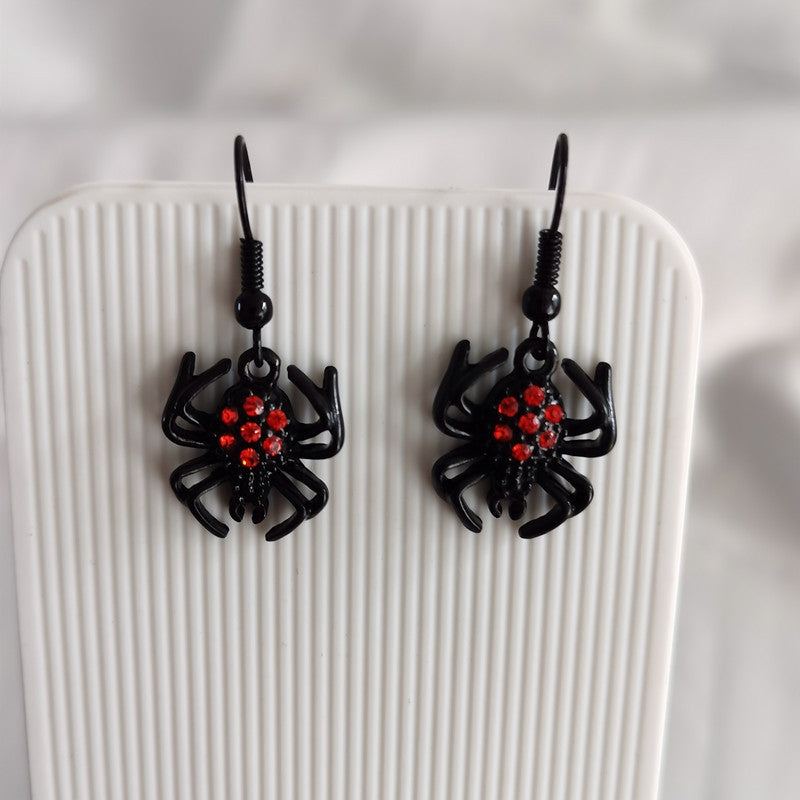 Web Hollow Tassel Dark Style Punk Niche Exaggerated Earrings