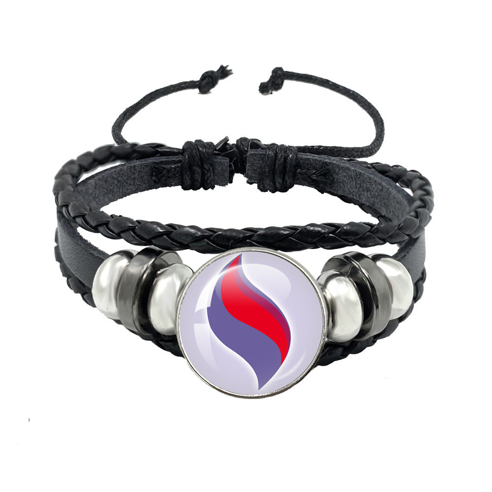 Women's & Men's Leather Time Stone Woven Hand Jewelry Bracelets