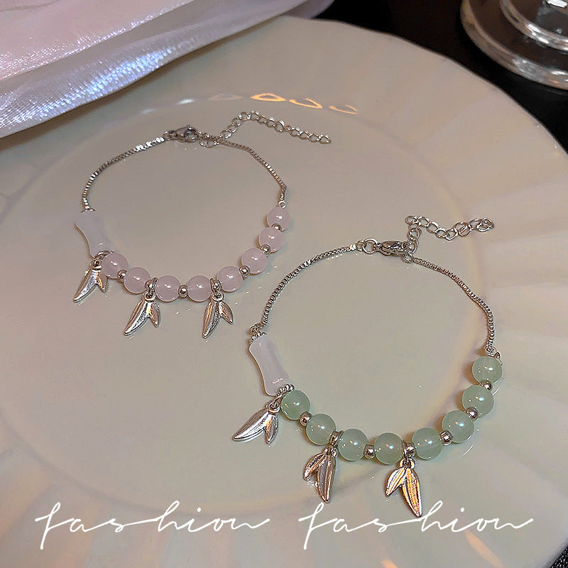 Style Bamboo Joint String Beads Female Tassel Adjustable Bracelets