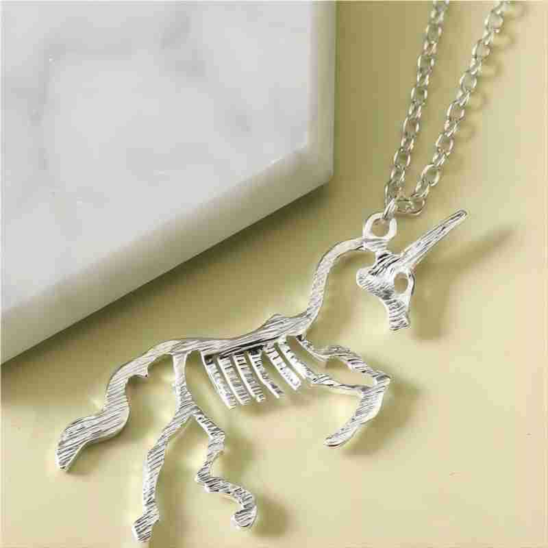 Trendy Cool Creative Hollow Design Unicorn Skeleton Style Earrings