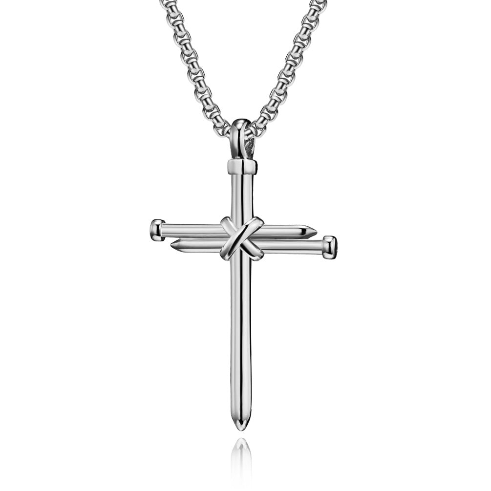 Style Stainless Steel Nail Cross Personalized Necklaces