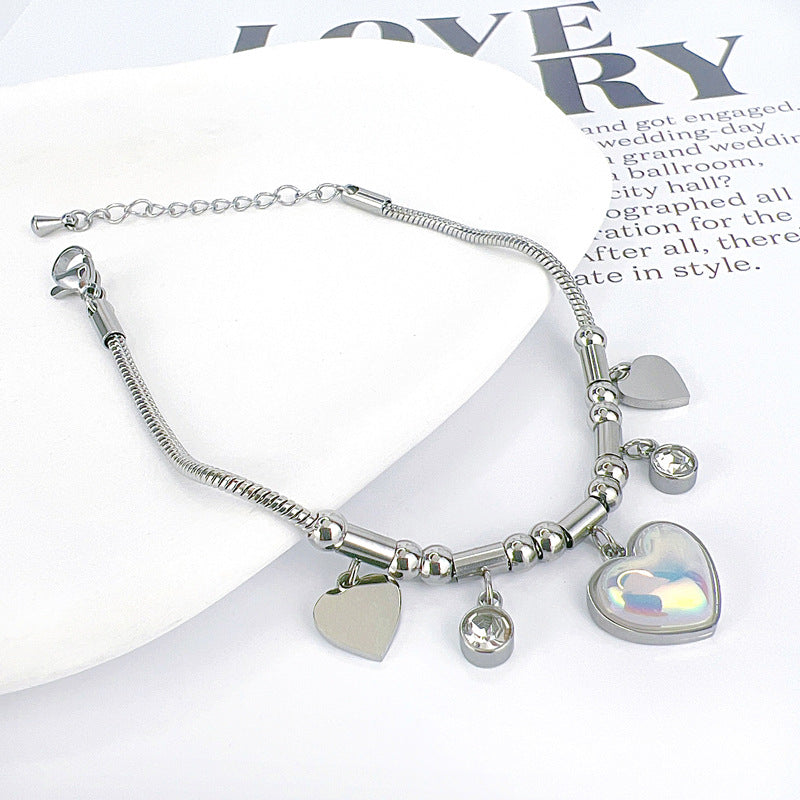 Geometric Heart Shape Shell Butterfly Five-pointed Star Titanium Bracelets