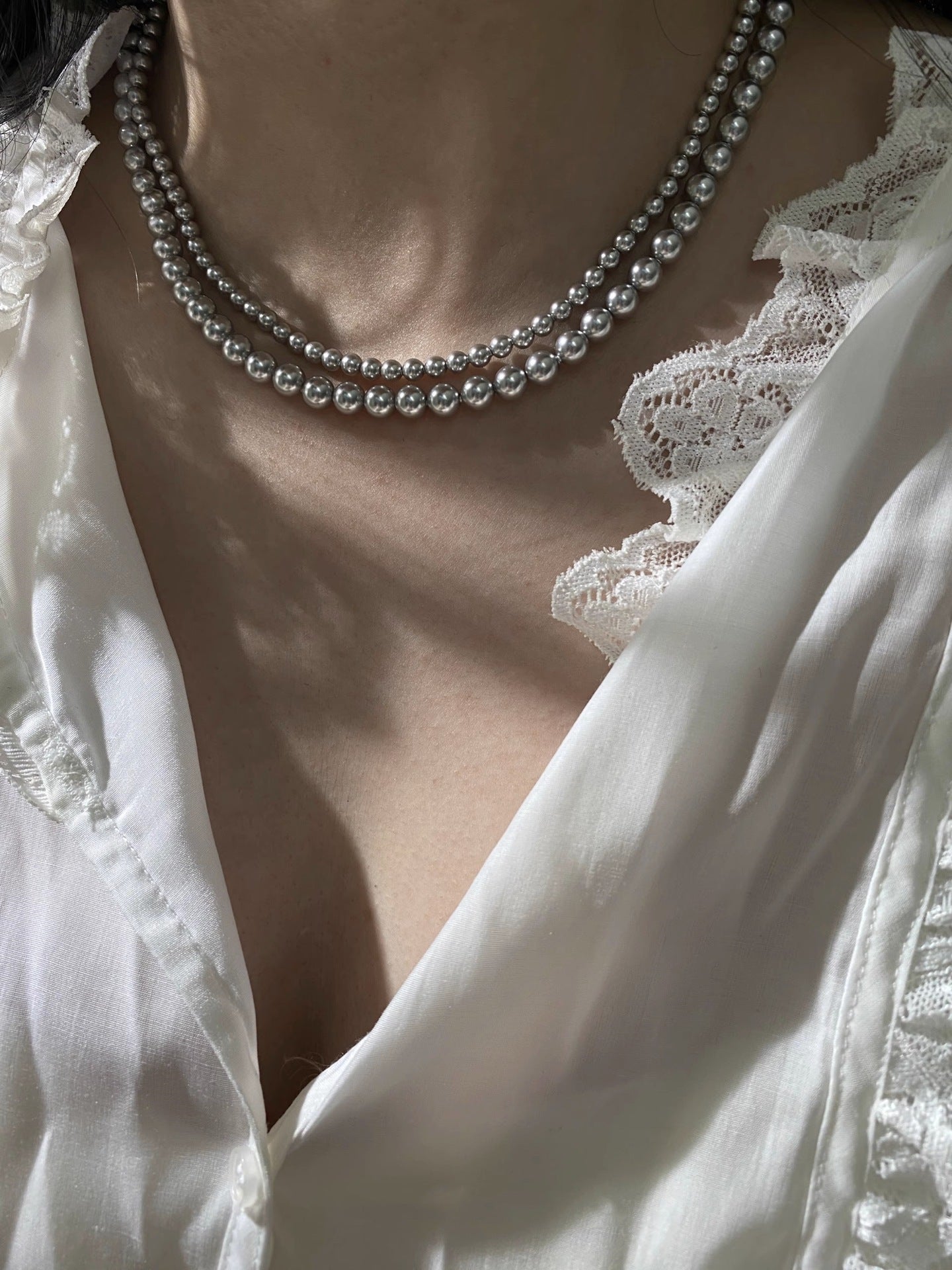 Really Many Hemp Gray Pearl Retro Necklaces