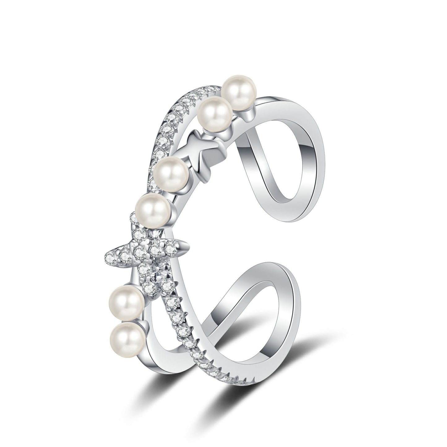 Circles Star Pearl Female Summer Fashion Rings