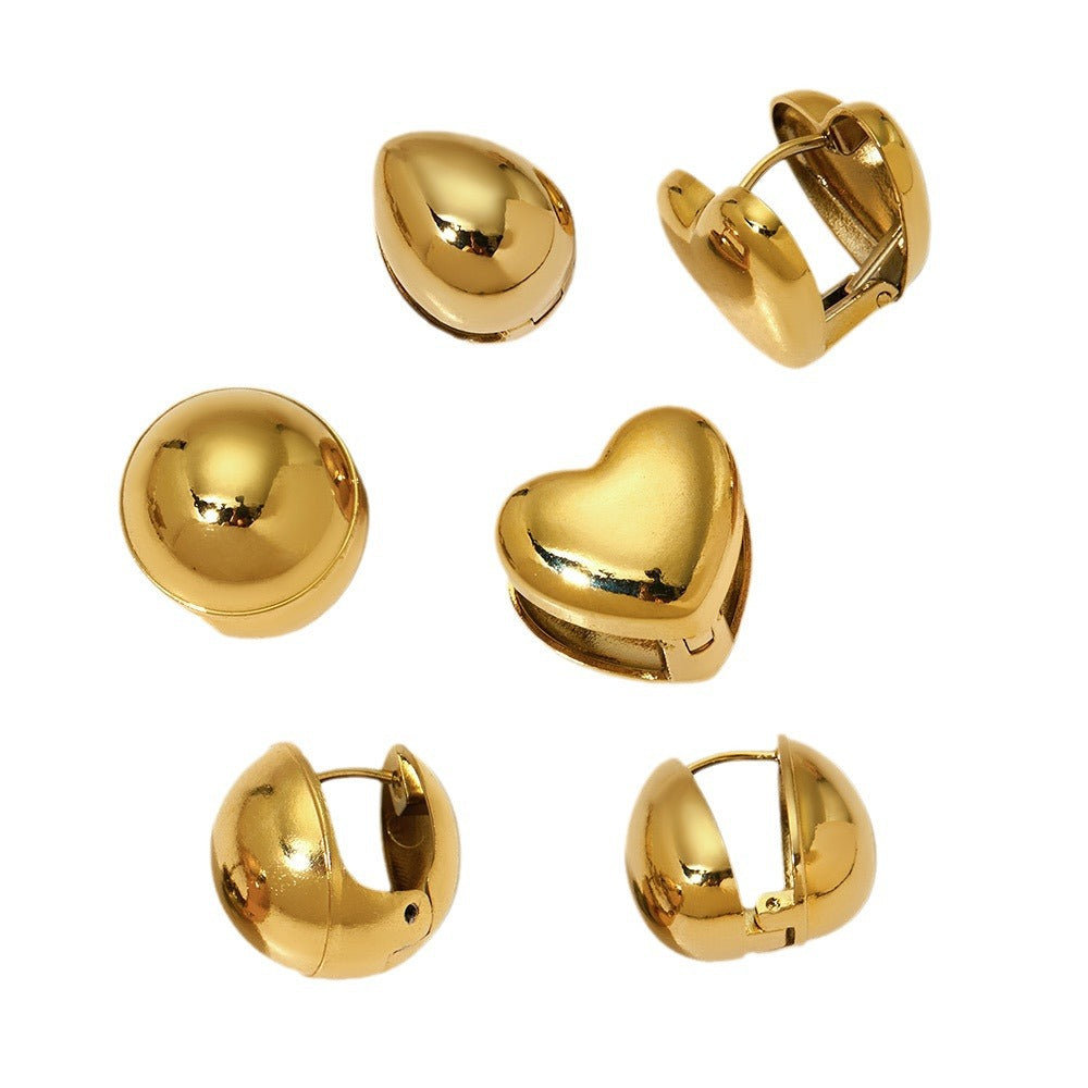 Elegant High-grade Creative Design Love Round Earrings