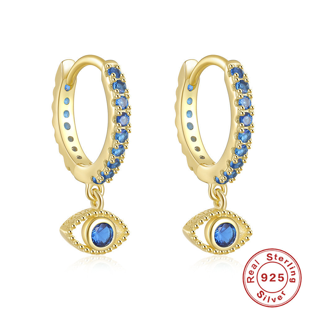 Women's Sier Classic Devil's Eye Personalized Ear Earrings