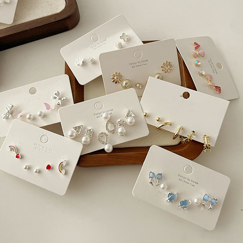 Women's Needle Unique Small Exquisite Set Ear Earrings