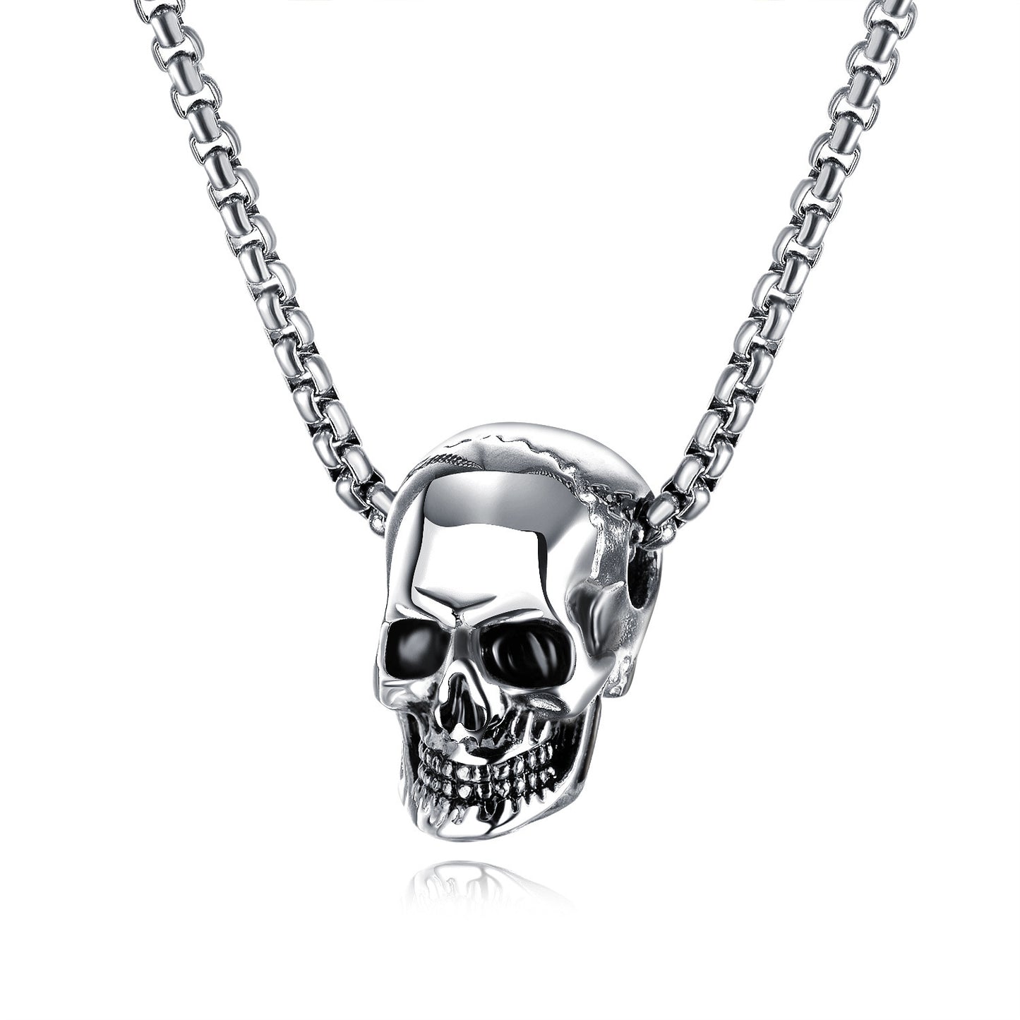 Punk Ornament Titanium Steel Polished Black Necklaces