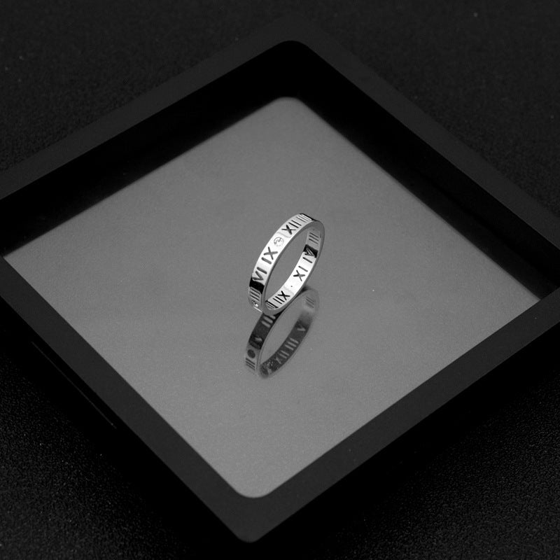 Female Hollow Roman Numerals High Quality Rings