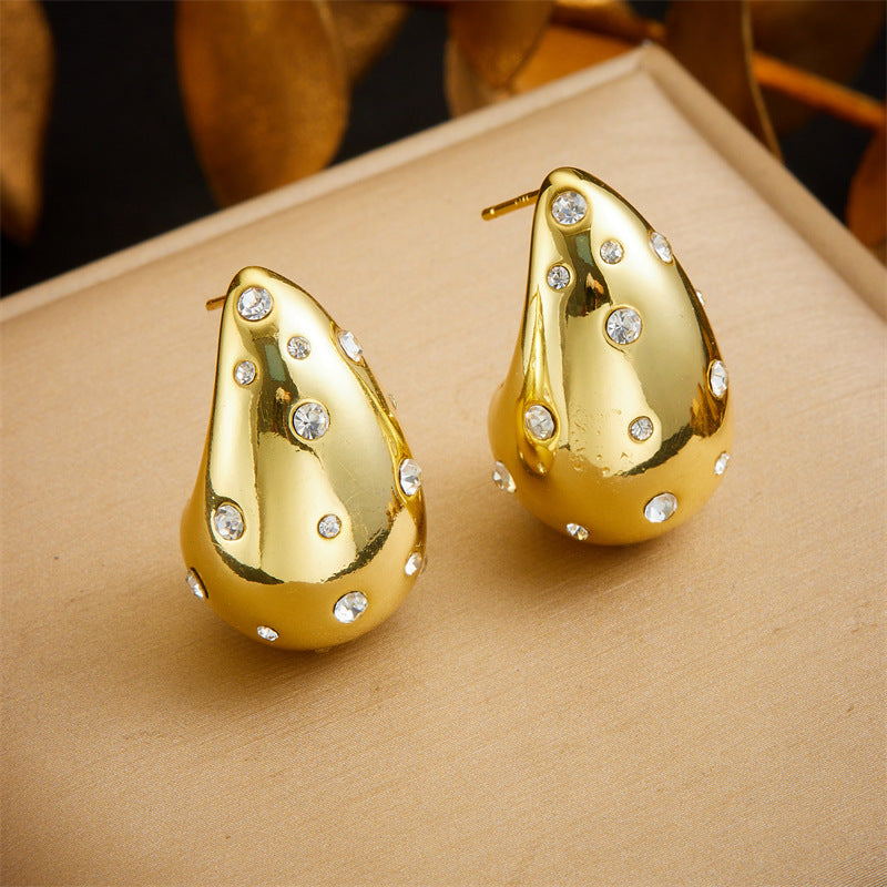 Style Personalized Large Water Drop Hollow Rings