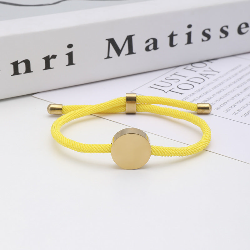 Women's & Men's Printing Material Round Adjustable Stainless Steel Bracelets