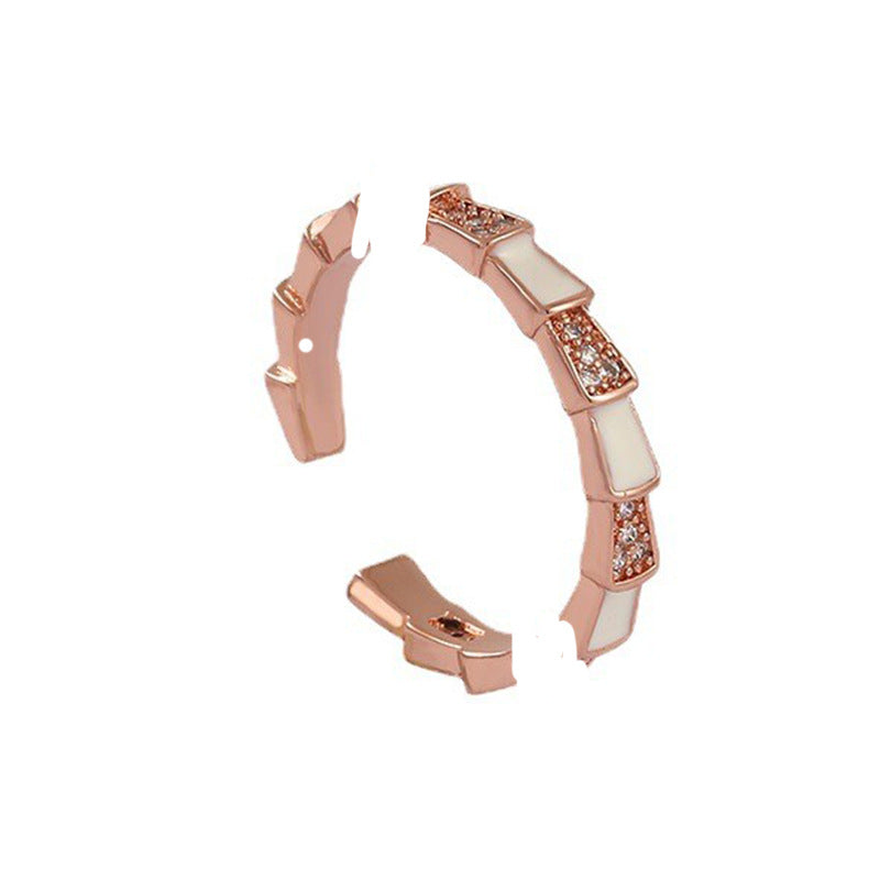 Natural White Shell Diamond Double Female Affordable Rings