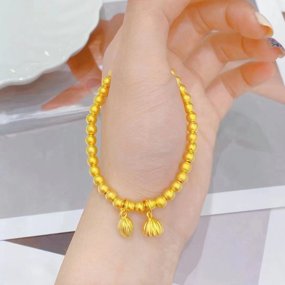 Gold-plated Lotus Seed Heart-to-heart Cute Gold Bracelets