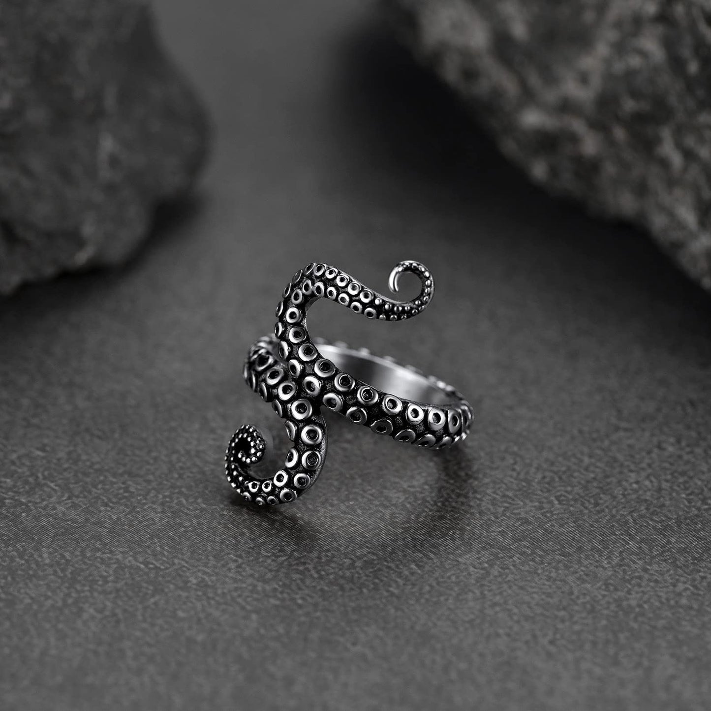 Retro Personalized Octopus Punk Trendy Distressed Rings