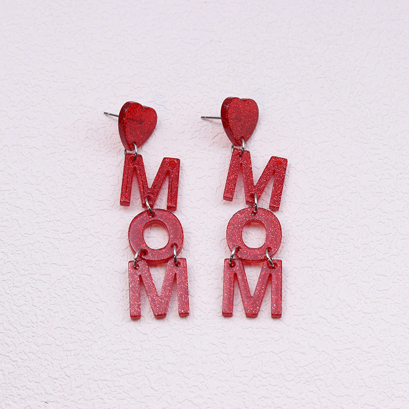 Women's Day Gift To Give Mom Acrylic Printed Earrings