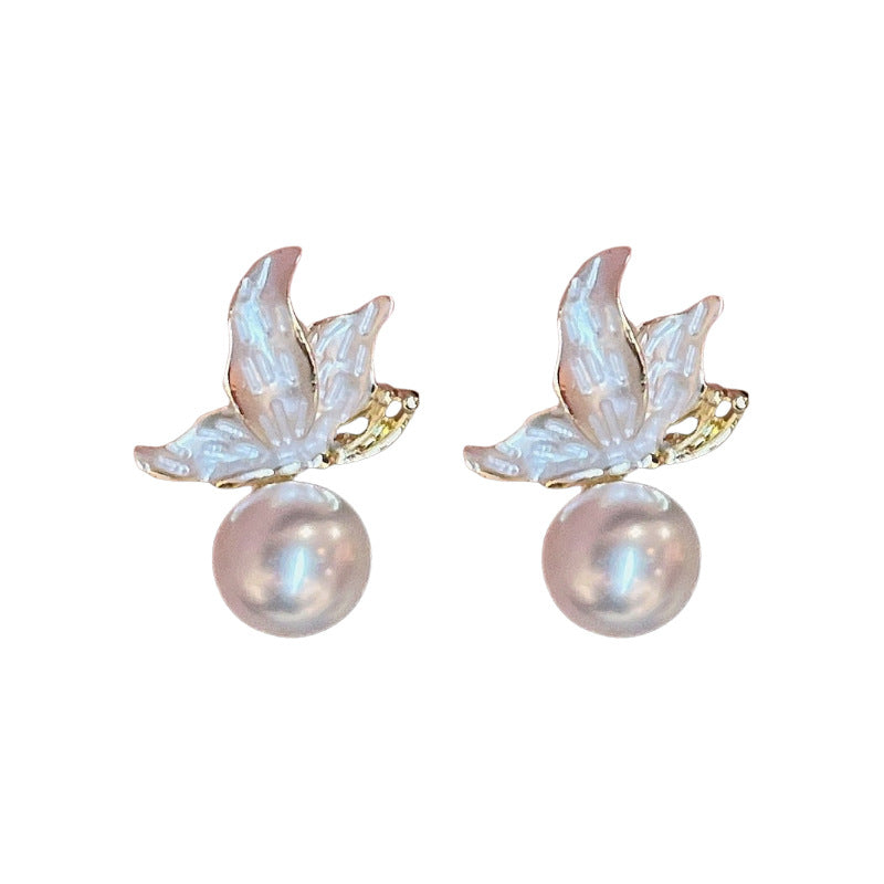 Pearl Round Korean Artsy Fashion Commuter Earrings