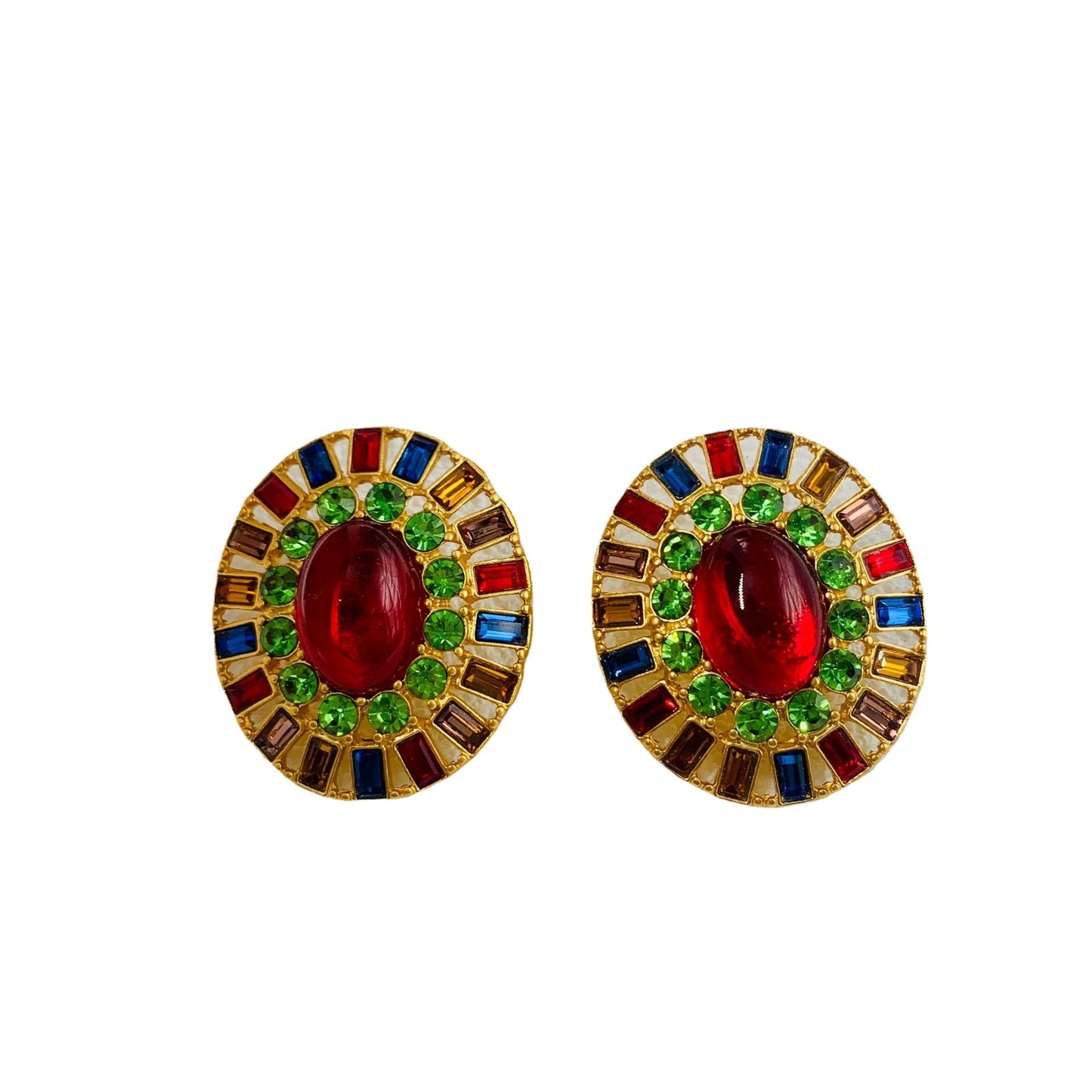Diamond Inlaid Contrast Colored Glaze Colorful Sier Needle Electroplated Real Stud Earrings