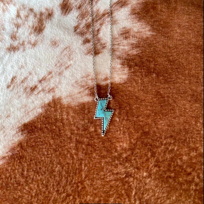 Bohemian Retro Creative Turquoise Lightning Gift Necklaces