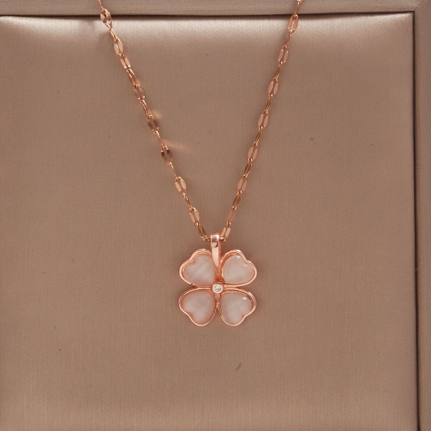 Women's Rose Gold Key Fu Lock Opal Korean Simple Fashion Necklaces