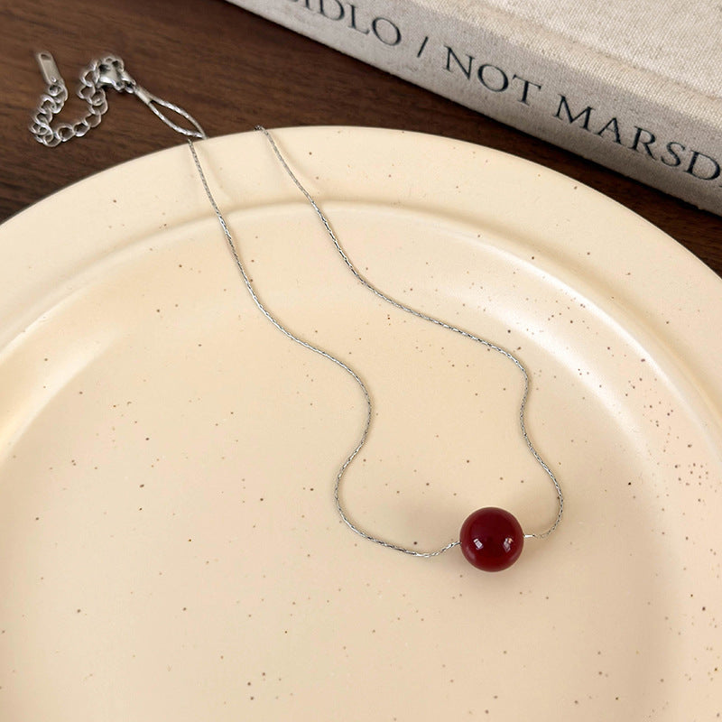 Women's Red Beaded For Snake Bones Chain Necklaces