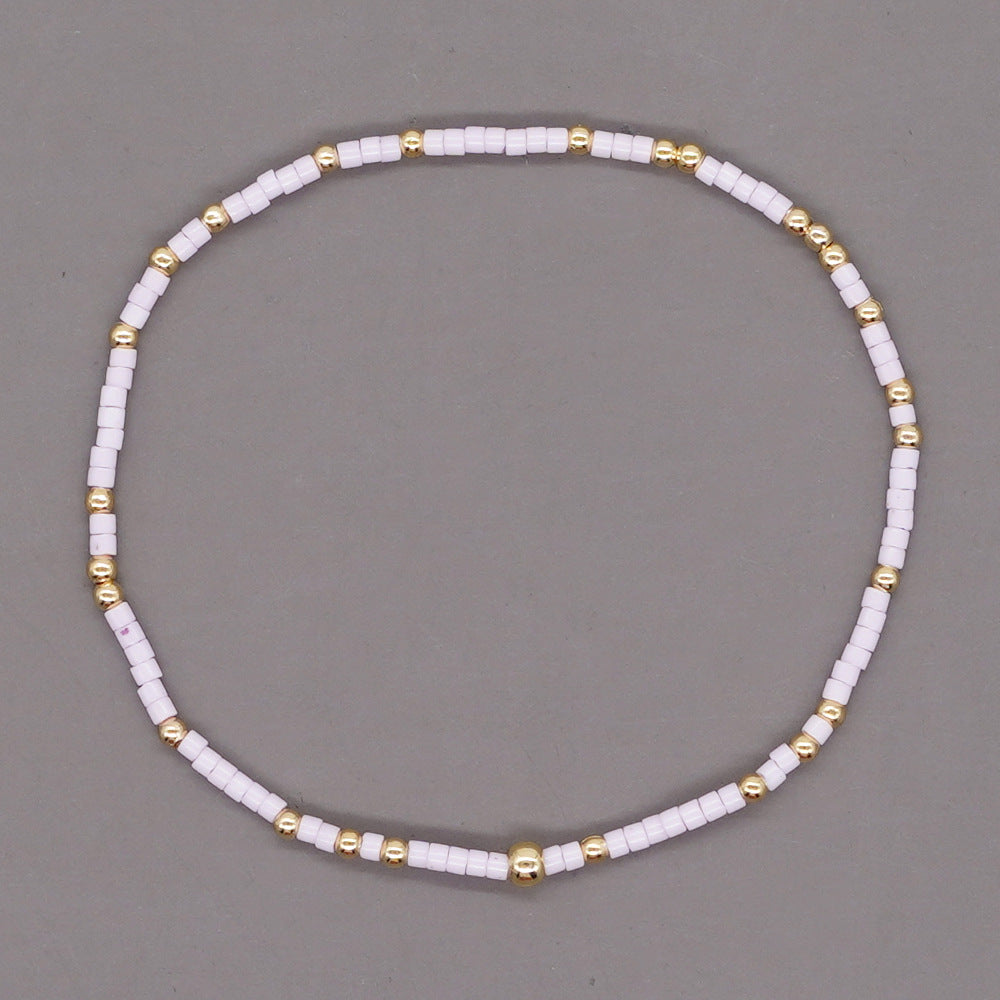 Women's Bohemian Style Copper Bead Colorful Handmade Bracelets