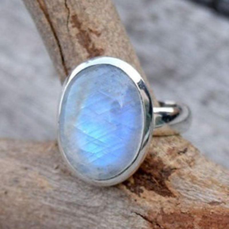 Style Vintage Thai Sier Moonstone Popular Rings