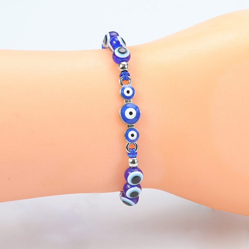 Devil's Eye Blue Fish Beaded Charm Bracelets