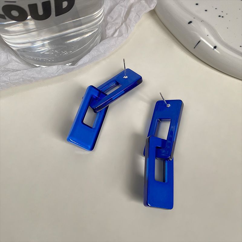 Needle Transparent Resin Geometric Simple High Earrings