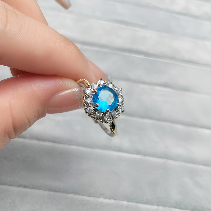 Purple Diamond Open Female Light Luxury Rings