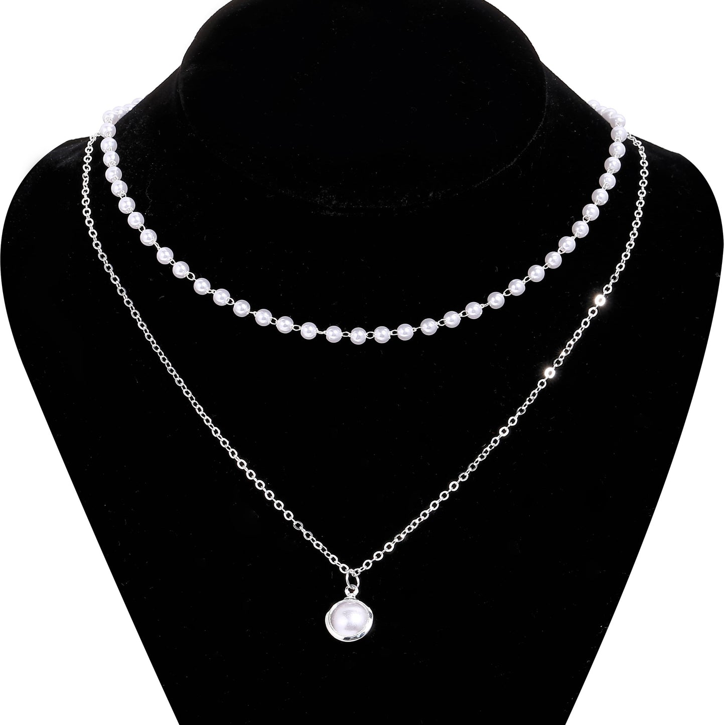 Pearl Double Layer Lady Temperament Retro Necklaces