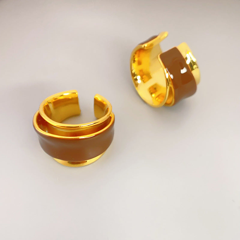 Glaze Open Real Gold Vacuum Plating Light Rings