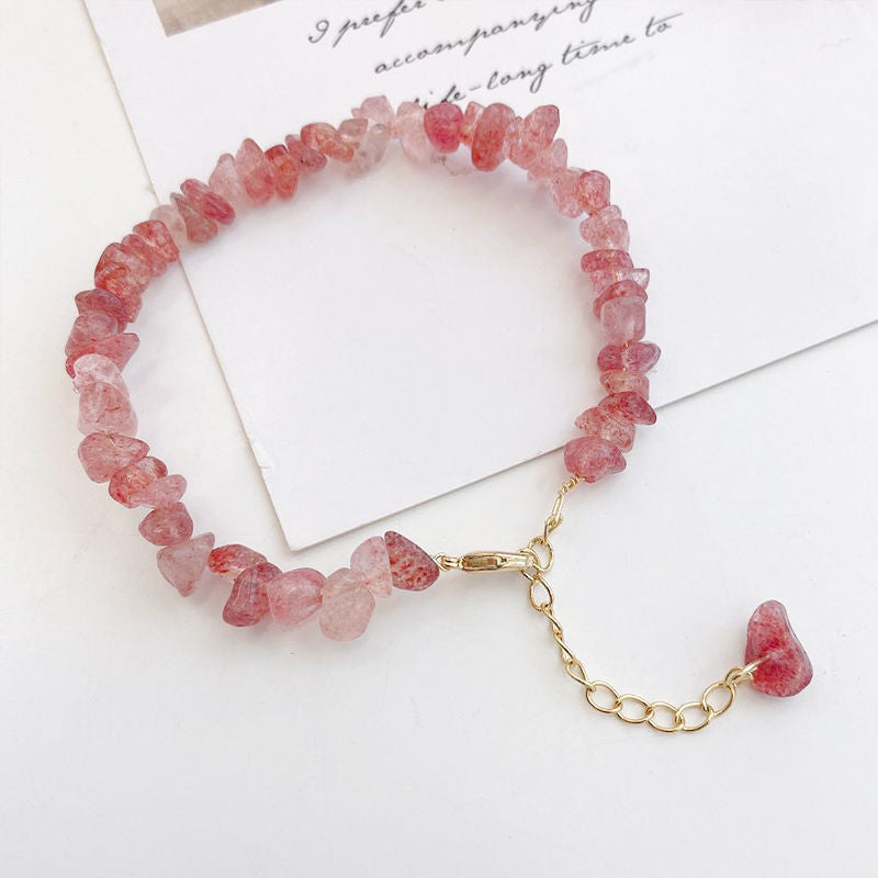 Broadcast Fresh Strawberry Quartz Amethyst Female Bracelets