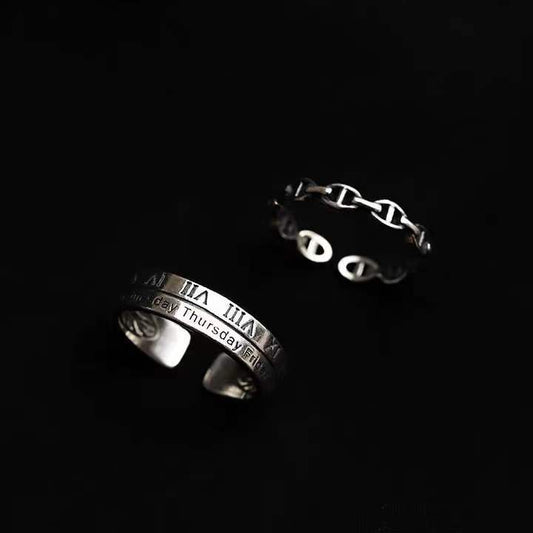 Numerals Opening Male Female Personality Fashion Style Index Rings