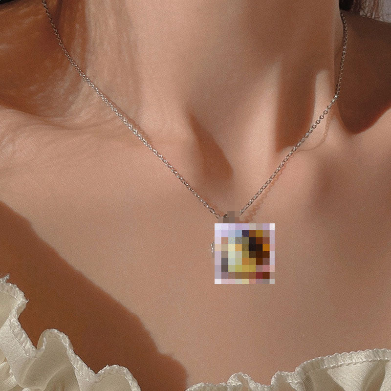 Cute Smart Pink Diamond Love Female Versatile Valentine's Day Necklaces