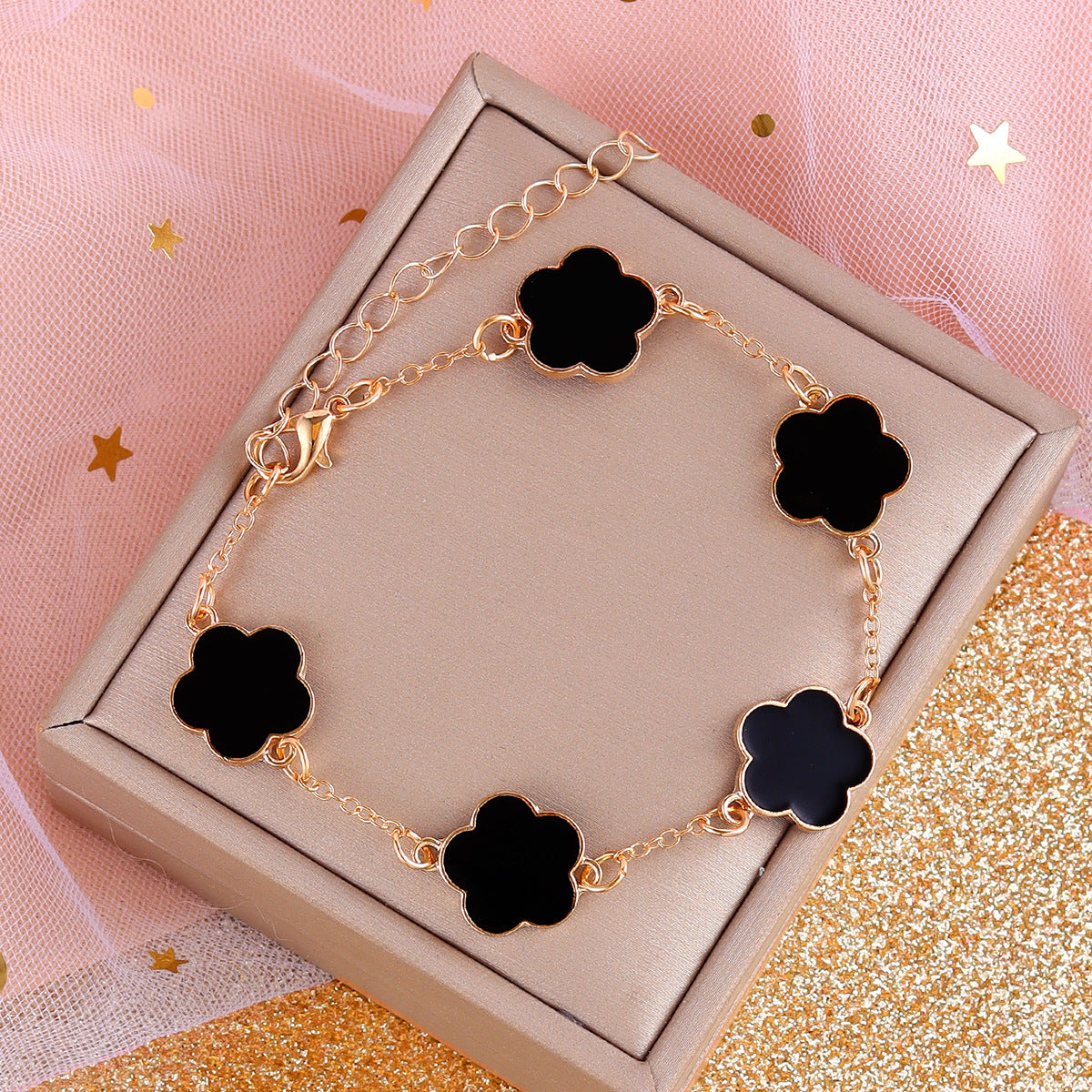 Korean Style Five Leaf Flower Fashion Lucky Ear Jewelry Set
