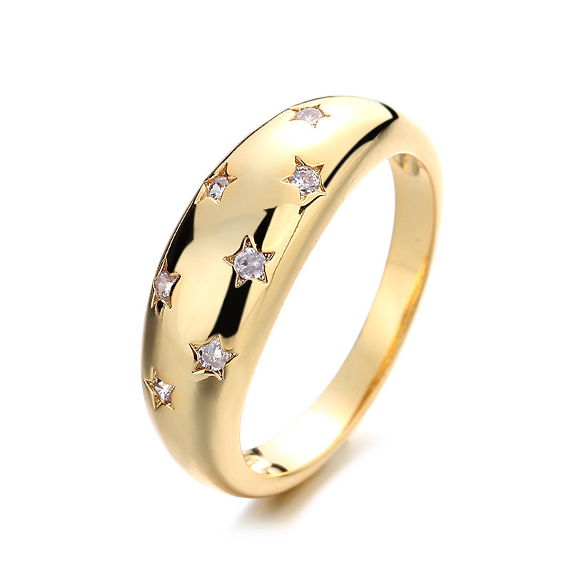 Anchor Female Nude Simple Fashion Starry Rings