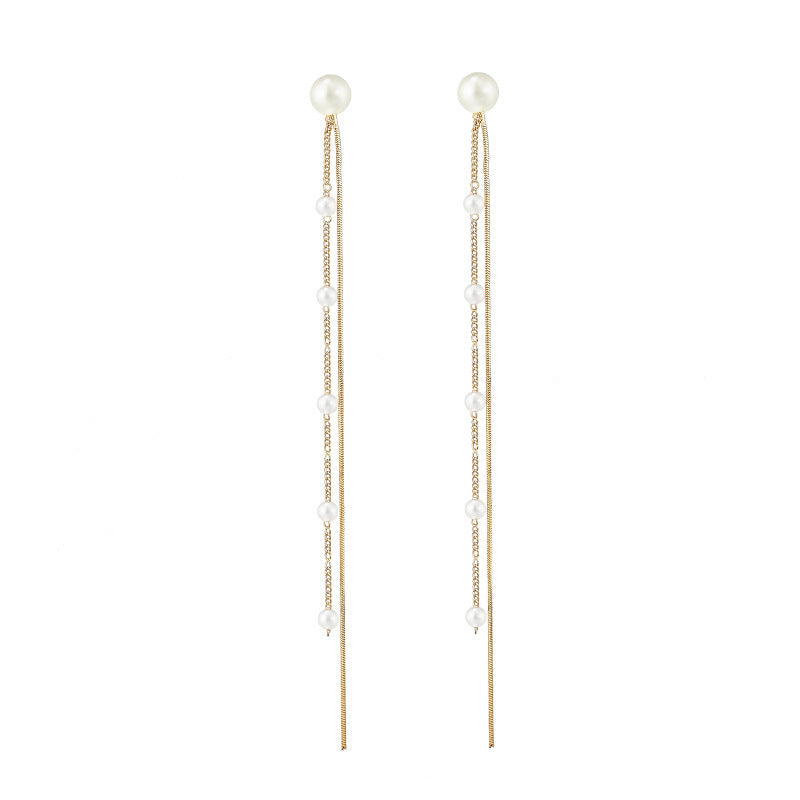 High Sense Long Fringe French Romantic Aura Ear Line One Earrings