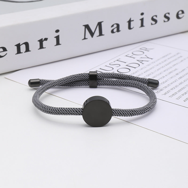 Women's & Men's Printing Material Round Adjustable Stainless Steel Bracelets