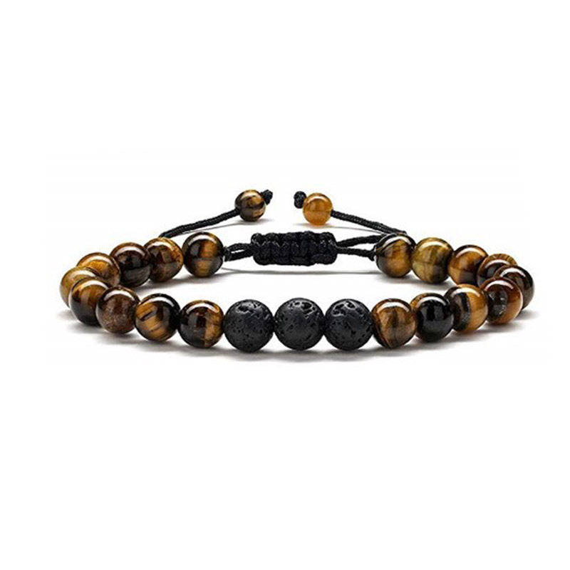 Turquoise Woven Lava Stone Adjustable Volcanic Bracelets
